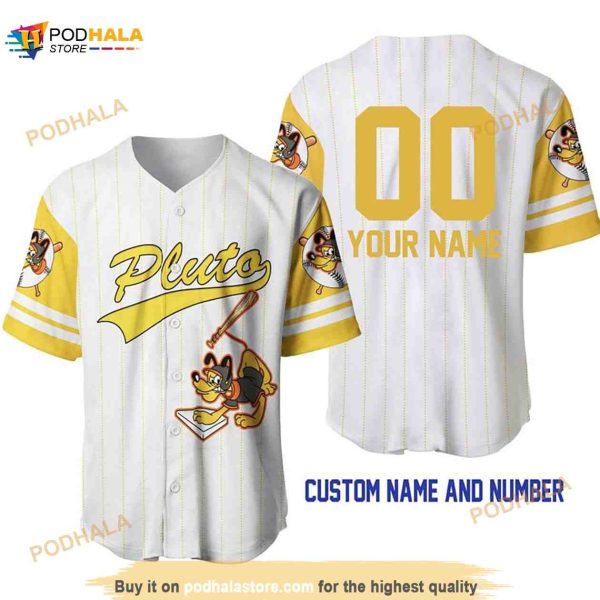 Personalized Pluto Dog All Over Print Pinstripe 3D Baseball Jersey