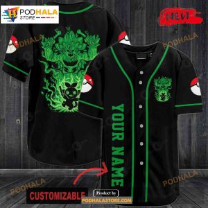 Personalized Rillaboom Black Baseball Jersey
