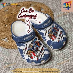 Personalized Seattle Seahawks Mascot Ripped Flag Crocs Clog Shoes 2