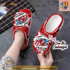 Custom Tampa Bay Buccaneers Football Ripped American Flag Crocs Clog Shoes  - Jomagift