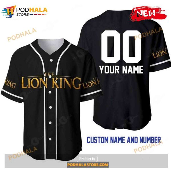 Personalized The Lion King All Over Print Black Baseball Jersey