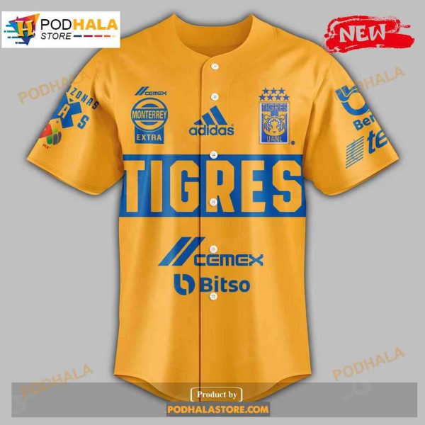 Personalized Tigres UANL Campeon Liga Gift For Sports Lovers Yellow Jersey