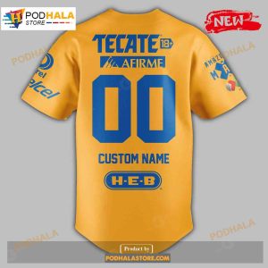 Personalized Tigres Uanl Campeon Liga Gift For Sports Lovers Yellow Jersey 3