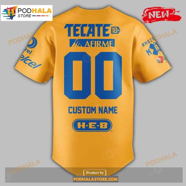 Personalized Tigres UANL Campeon Liga Gift For Sports Lovers Yellow Jersey