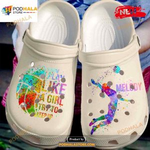 Personalized Volleyball I Know A Play Crocs Clog Shoes