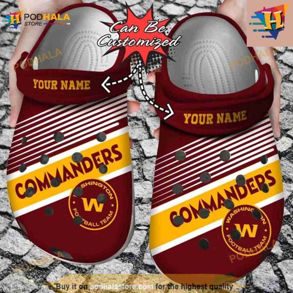 Personalized Washington Commanders Logo Football Crocs Clog Shoes