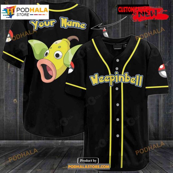 Personalized Weepinbell Black Baseball Jersey