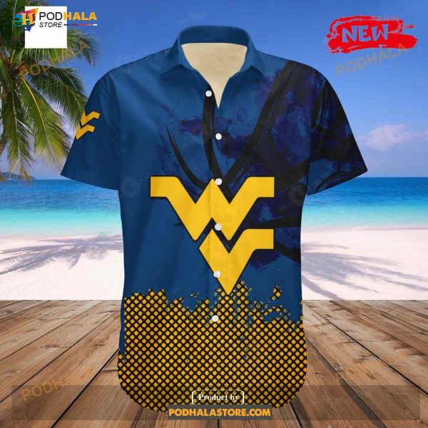 Personalized West Virginia Mountaineers NCAA Basketball Net Grunge Pattern Funny Hawaiian Shirt
