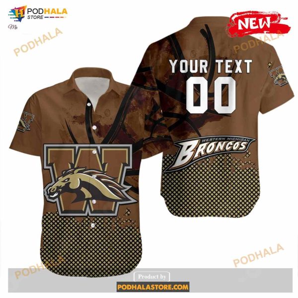 Personalized Western Michigan Broncos NCAA Basketball Net Grunge Pattern Funny Hawaiian Shirt