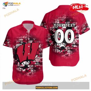 Personalized Wisconsin Badgers Ncaa Camouflage Vintage Funny Hawaiian Shirts 2