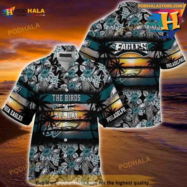 Philadelphia Eagles NFL Summer Hawaiian Shirt Floral Pattern For Sports Enthusiast