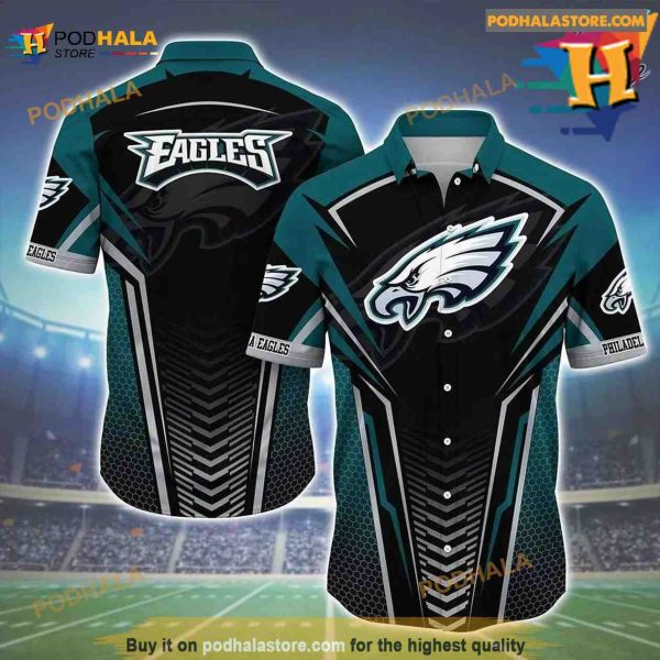 Philadelphia Eagles NFL Team Football Beach Shirt, Summer Button Down Hawaiian Shirt