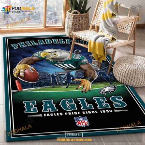 Philadelphia Eagles NFL Team Pride Rug, Home Decor Rectangle Area Rug