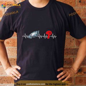 Philadelphia Eagles Vs Philadelphia Phillies Heartbeat 2023 Shirt 2
