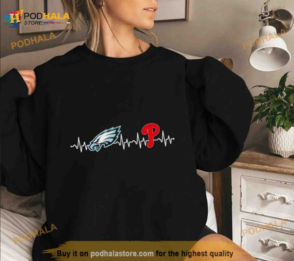 Philadelphia Eagles vs Philadelphia Phillies heartbeat 2023 Shirt