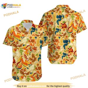 Pidgeot Yellow Pokemon Funny Hawaiian Shirt, Pkm Button Up Shirt