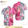 Piglet Pink Floral Hawaiian Shirt, Beach Pattern Disney Button Down Shirt