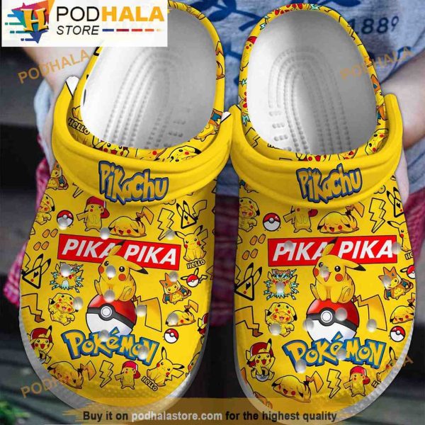 Pika Pika Yellow Pikachu 3D Clog Slippers, Funny Clog