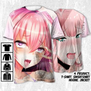 Pink Ahegao Movie 3D Anime Shirt