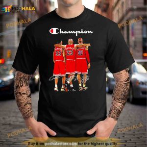 Pippen Jordan And Rodman Champions 2023 Signatures Shirt 2