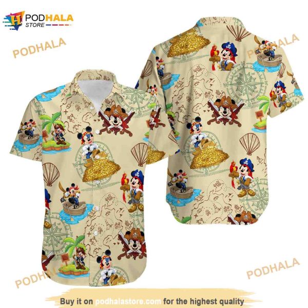 Pirates Mickey Mouse 3D All Over Print Hawaiian Shirt