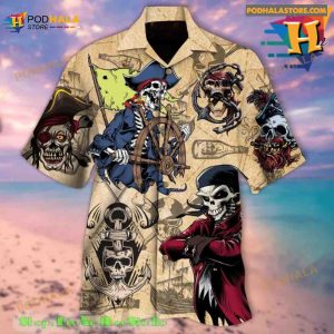 Pirates Skull Hawaii Shirt, Pirate Theme Lover Shirt