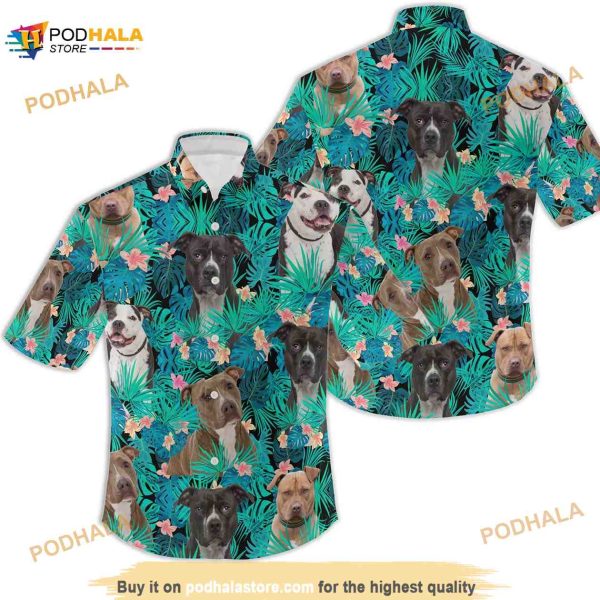 Pitbull Tropical Hawaiian Shirt, Tropical Shirt For Mens