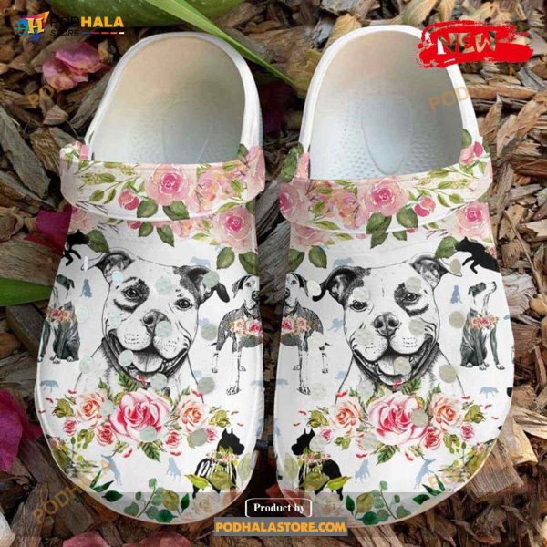 Pitpull Floral Vintage For Unisex & Kids Crocs Clog Shoes