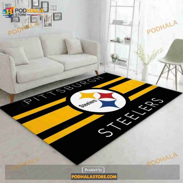 Pittsburgh Steelers NFL Football Rug Room Carpet Sport Custom Area Floor Home Deco