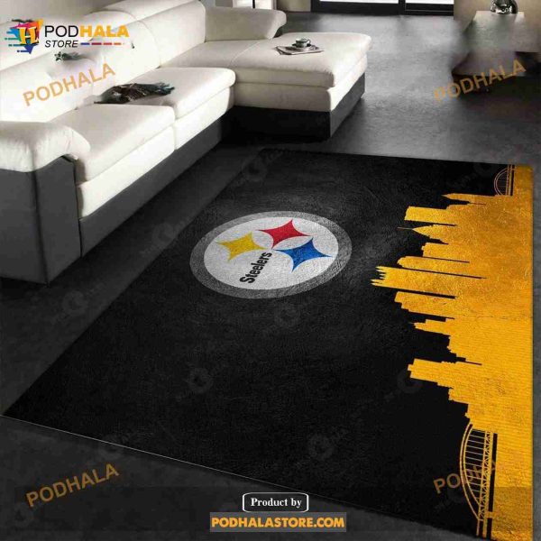 Pittsburgh Steelers NFL Rug Carpet, Living Room And Bedroom Rug, Home Decor Floor Decor
