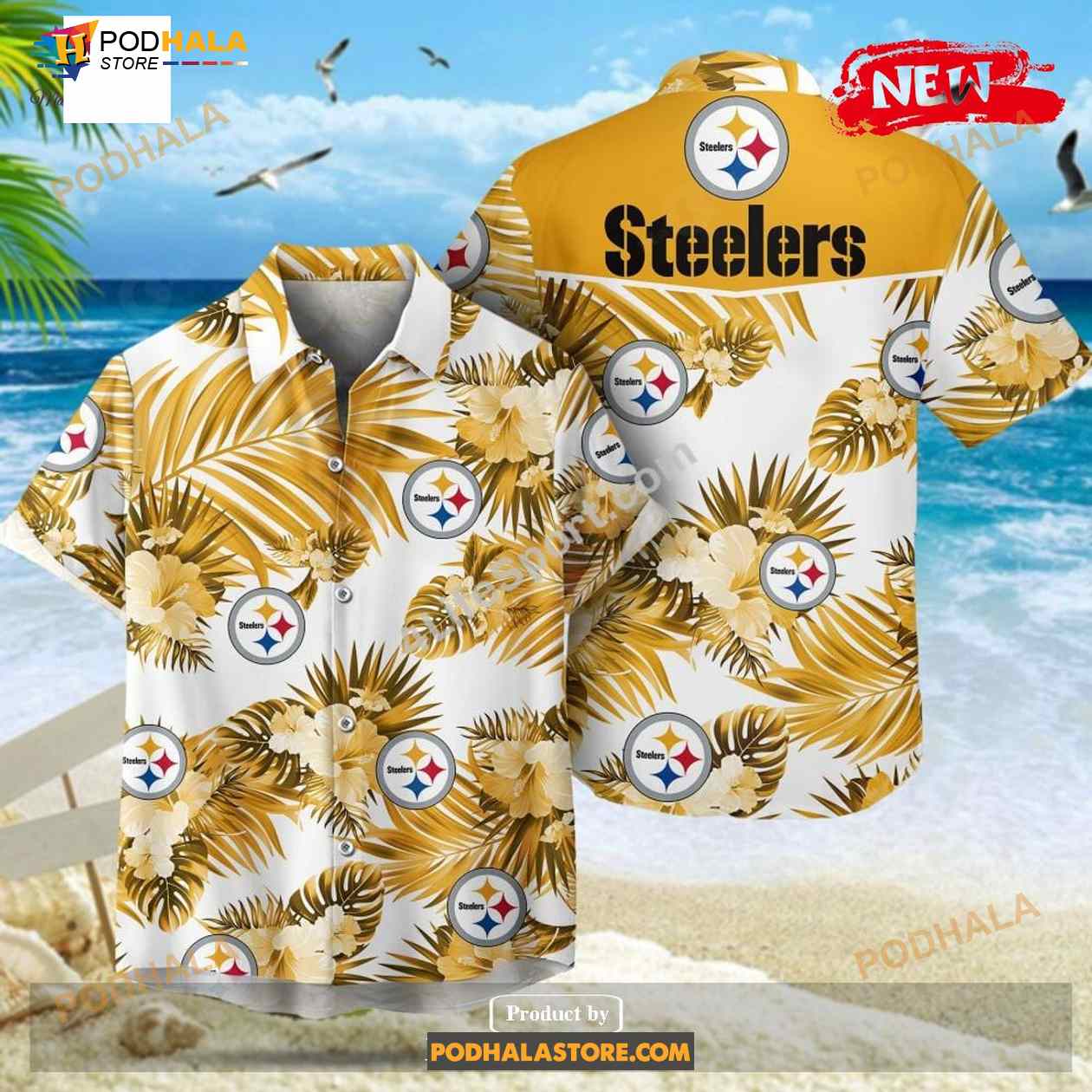 Custom Name Pittsburgh Steelers Hawaiian Shirt NFL Football