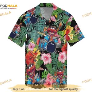 Playful Animal Muppets Hawaiian Shirt, Vibrant Tropical Style Aloha Shirt