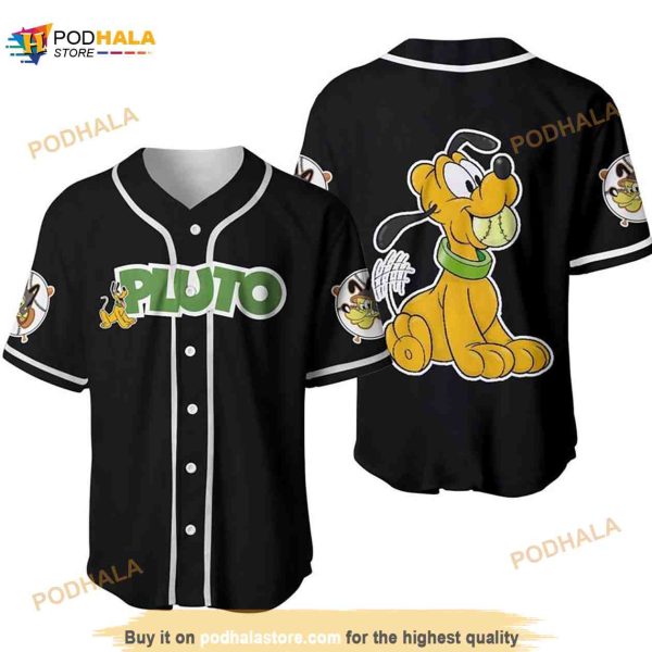 Pluto Dog Disney Cartoon Graphics Unisex 3D Baseball Jersey