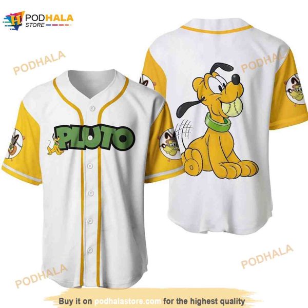 Pluto Dog Disney Cartoon Unisex 3D Baseball Jersey