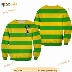 Pluto Dog Striped Colorblock Disney 3D Sweater