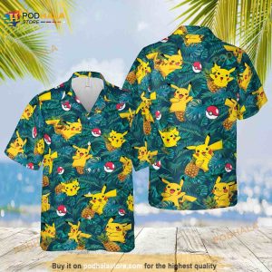 Pokemom Funny Hawaiian Shirt, Button Up Shirt, Aloha Shirt