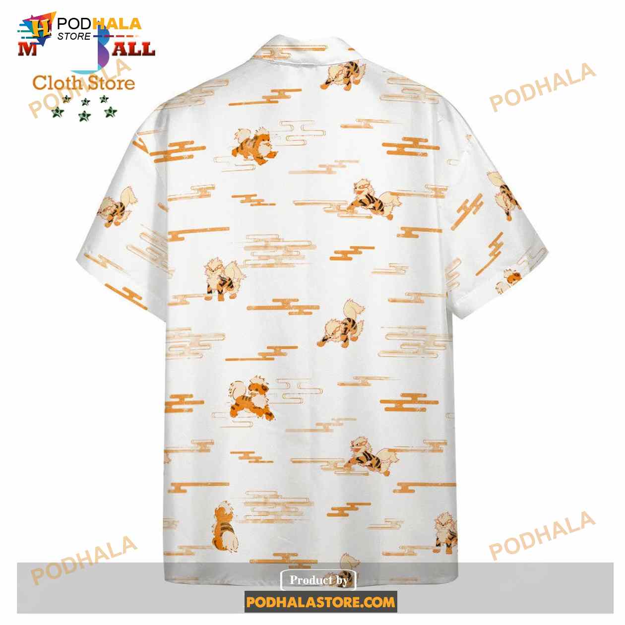 Pokemon Arcanine Evolution White Pokemon Funny Hawaiian Shirt Pokemon Arcanine Evolution White Pokemon Funny Hawaiian Shirt