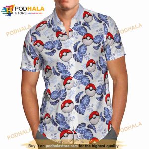 Pokemon Ball Tropical Beach 3d Funny Hawaiian Shirt 2
