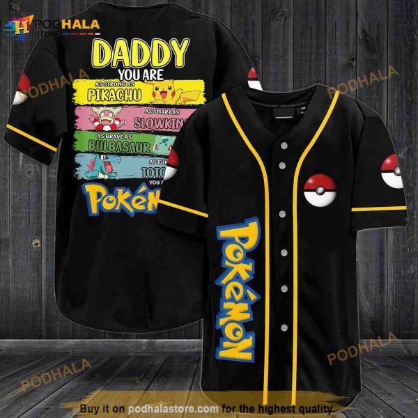 Pokemon Daddy Pokemon 3D Baseball Jersey