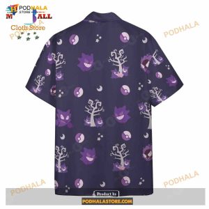 Pokemon Gengar Evolution Purple Pokemon Funny Hawaiian Shirt 4