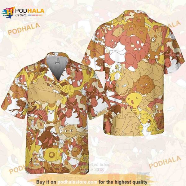 Pokemon Ground Type Funny 3D Hawaiian Shirt