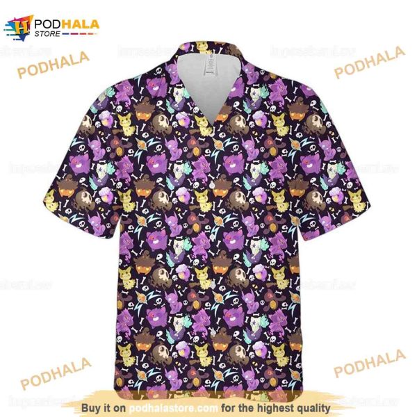 Pokemon Hawaiian Shirt, Pokemon Button Up Shirt, Pokemon Summer Gift
