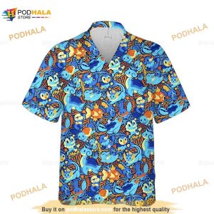 Pokemon Hawaiian Shirt, Pokemon Shirt, Button Up Shirt, Pokemon Summer Shirt