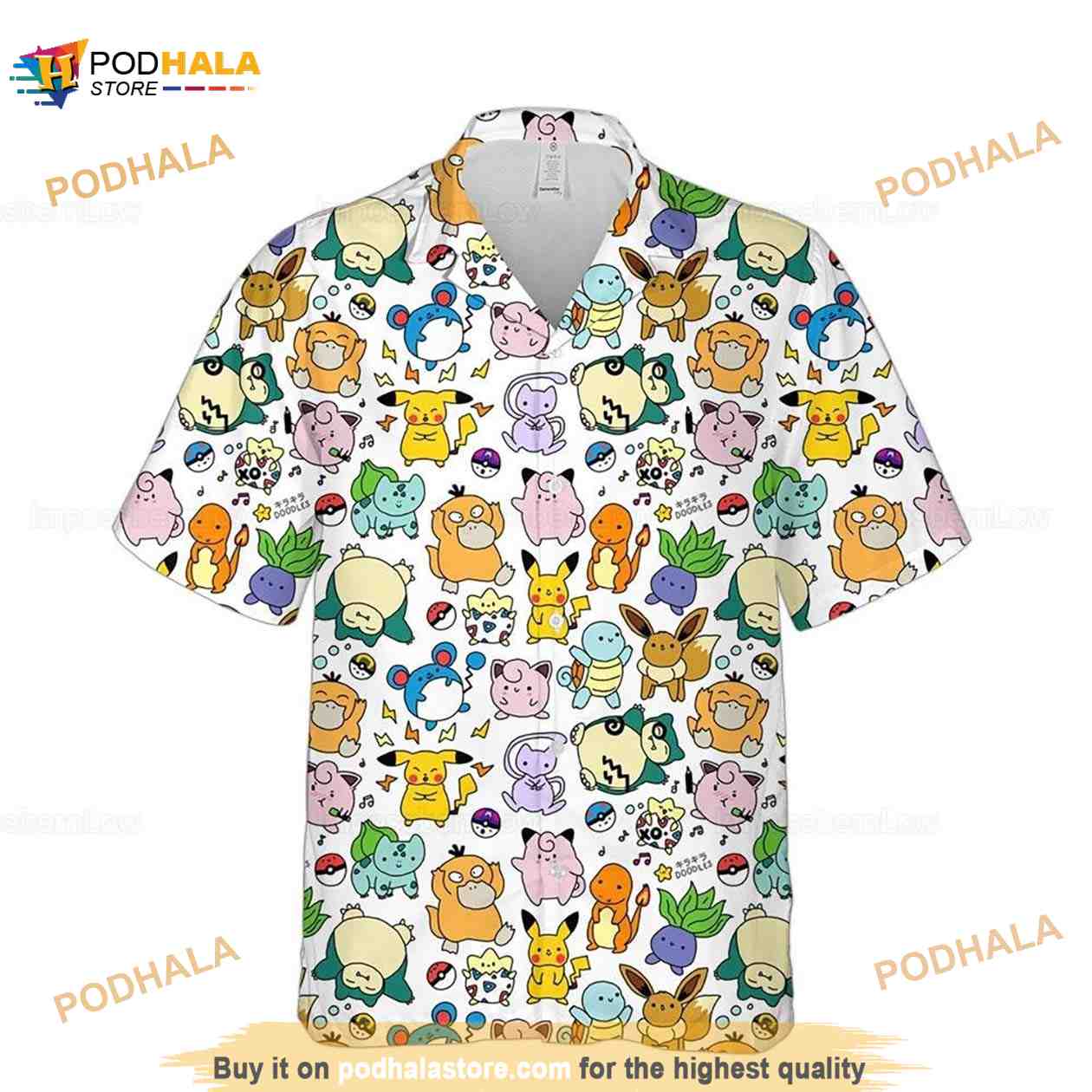 Pokemon Hawaiian Shirt, Pokemon Shirt, Button Up Shirt, Pokemon Summer Pokemon Hawaiian Shirt, Pokemon Shirt, Button Up Shirt, Pokemon Summer