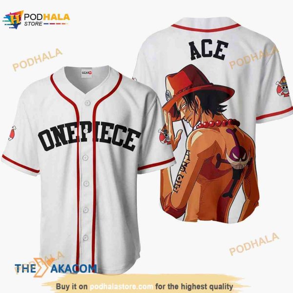 Portgas D Ace Anime For One Piece 3D Baseball Jersey Shirt