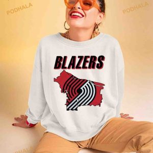 Portland Trail Blazers Basketball Map Logo 2023 Shirt