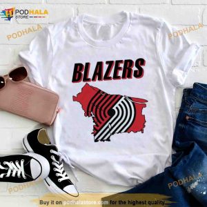 Portland Trail Blazers Basketball Map Logo 2023 Shirt 2
