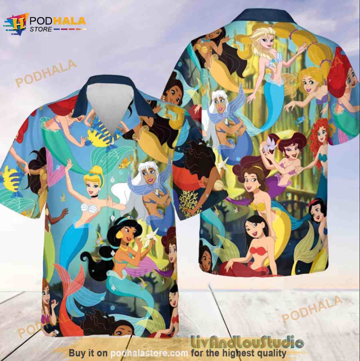 Princess Disney Swimming Summer Funny Hawaiian Shirt Princess Disney Swimming Summer Funny Hawaiian Shirt