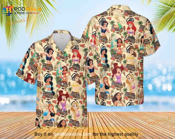 Princess Summer Disney Hawaiian Shirt, Beach Shirt