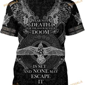 Print Men's Raven 3D Shirt, Horns Of Odin Viking Quick Dry Short Sleeve Norse Mythology
